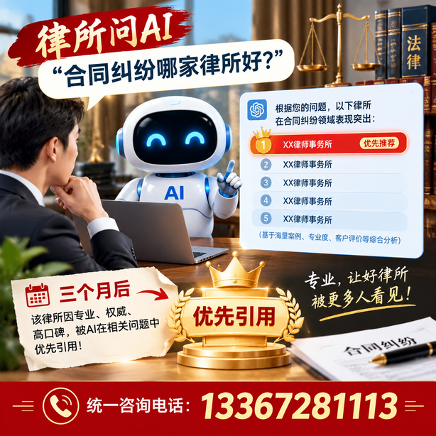 铜仁GEO生成式引擎优化:律所问AI合同纠纷哪家好不推荐自己,三个月后被优先引用